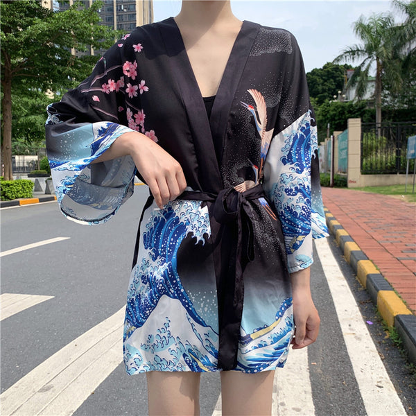 Chinese style fairy crane print shirt yc23092