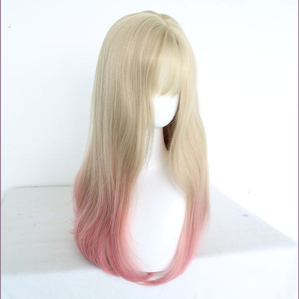 Fashion style gold pink gradient wig yc23386