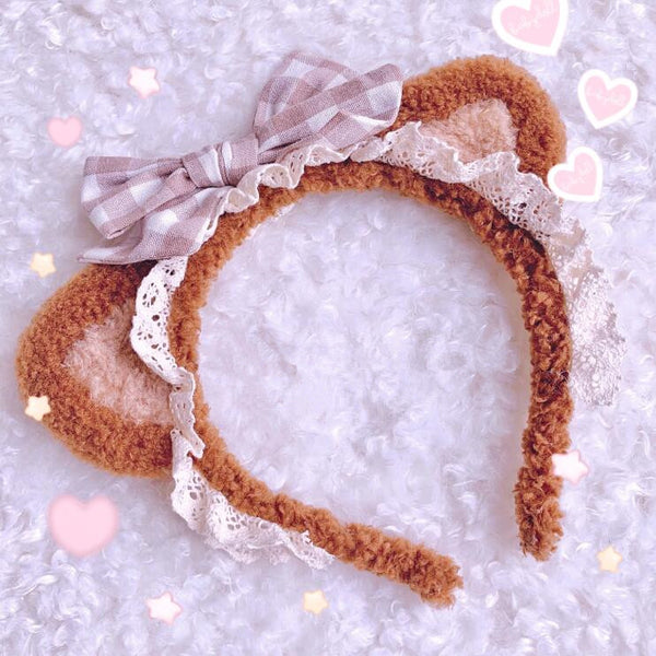 Cute plush ear headdress yc23224