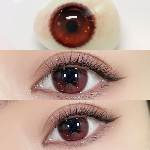 Grumpy reddish brown cos contact lenses (two pieces)yc24680
