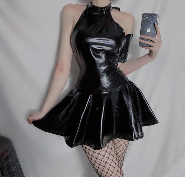 Patent leather maid sexy dress YC24835