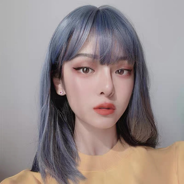 Fashion blue gray wig yc23650