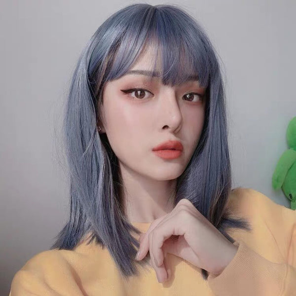 Fashion blue gray wig yc23650