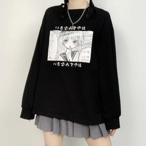 Japanese printed autumn casual sweatshirt yc23581