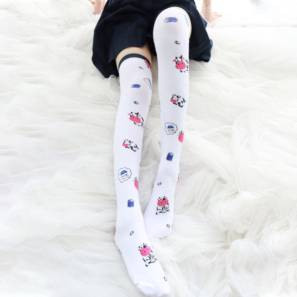 Japanese cute cow print socks yc23648