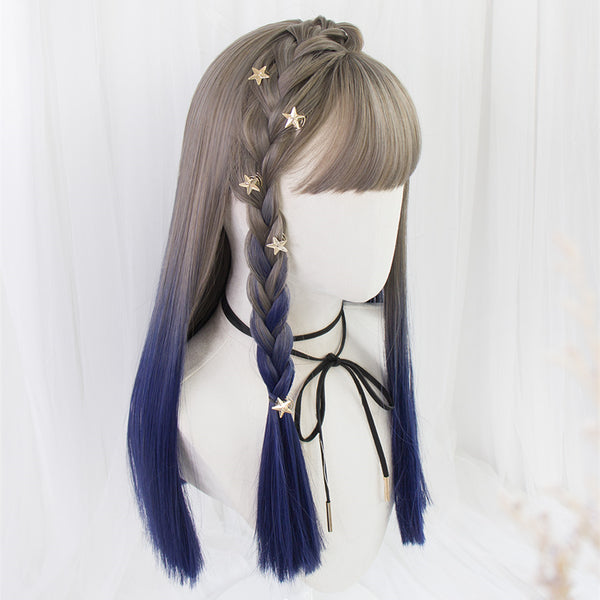 Harajuku Fashion Gradient Long Straight Wig yc23392