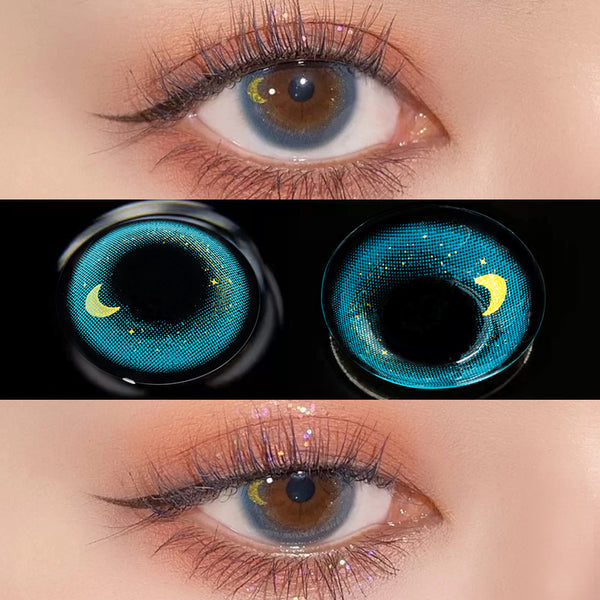 MOON BLUE CONTACT LENS (TWO PIECES) yc24287