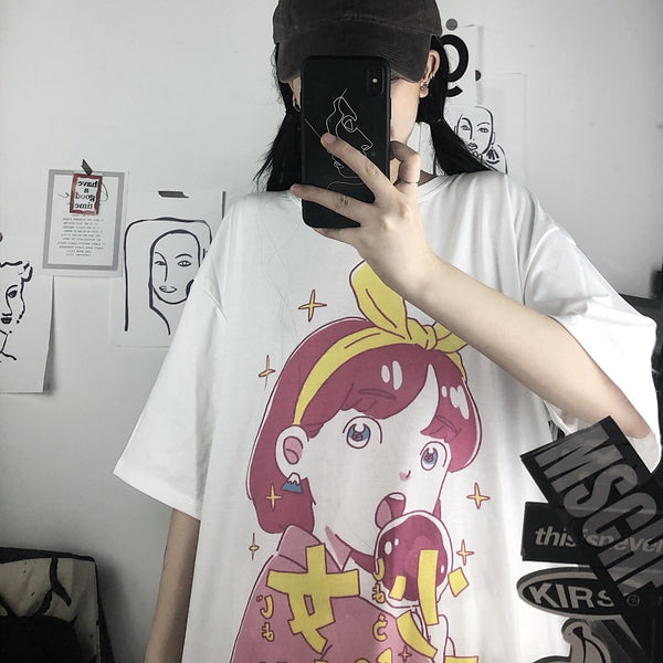 Harajuku style cute girl T-shirt yc23366