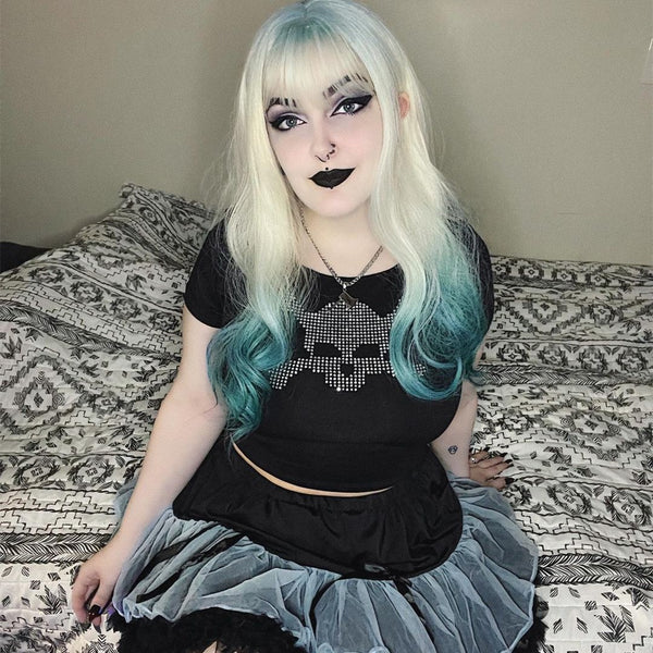 Fashion lolita gradient long curly wig yc23465