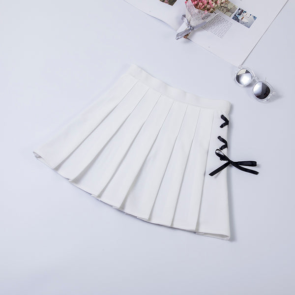 Plus size bow pleated skirt yc24726