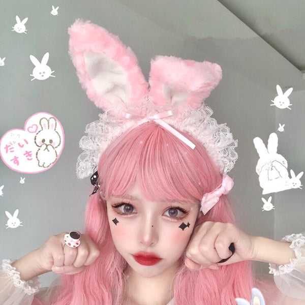 lolita lace bowknot rabbit ear headdress yc23229