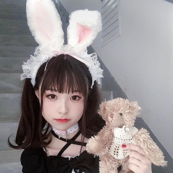 lolita lace bowknot rabbit ear headdress yc23229