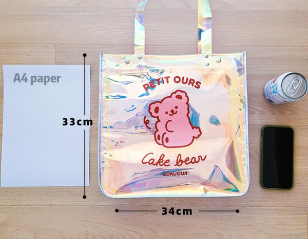 cute bear pattern transparent handbag yc23424