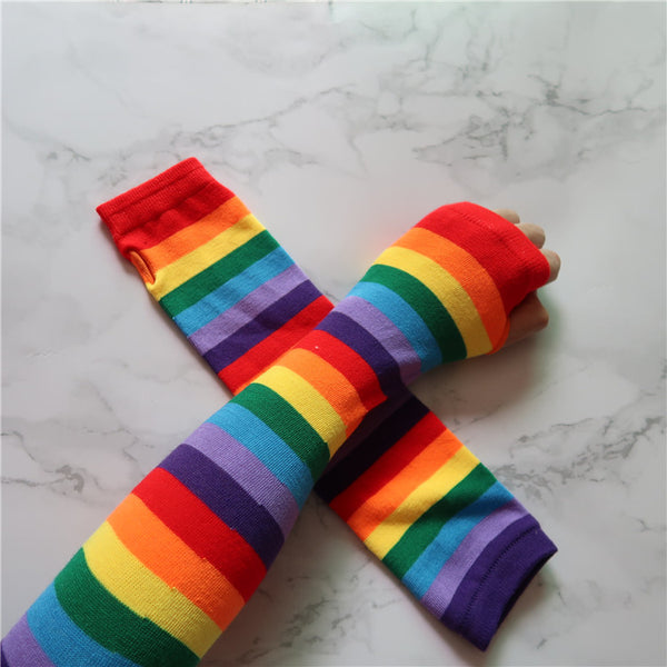 rainbow series folding fan and rainbow sleeve yc23136