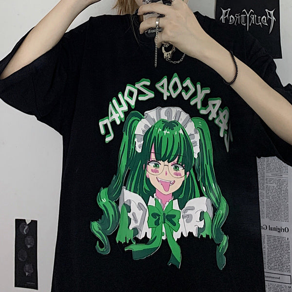 Harajuku anime print casual T-shirt yc23138