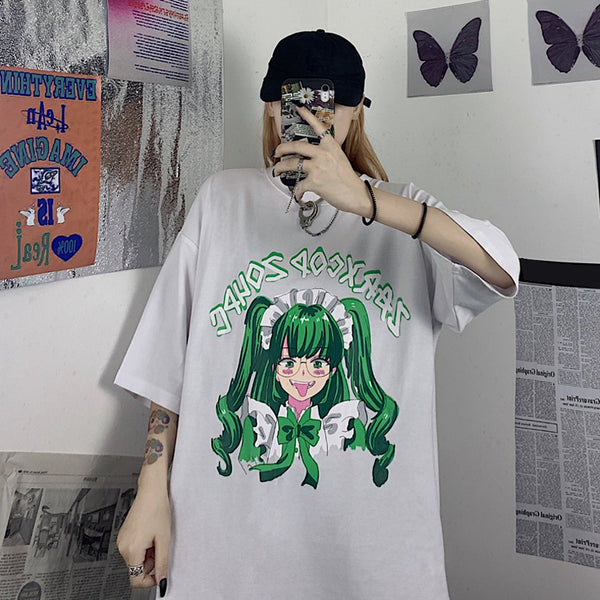 Harajuku anime print casual T-shirt yc23138