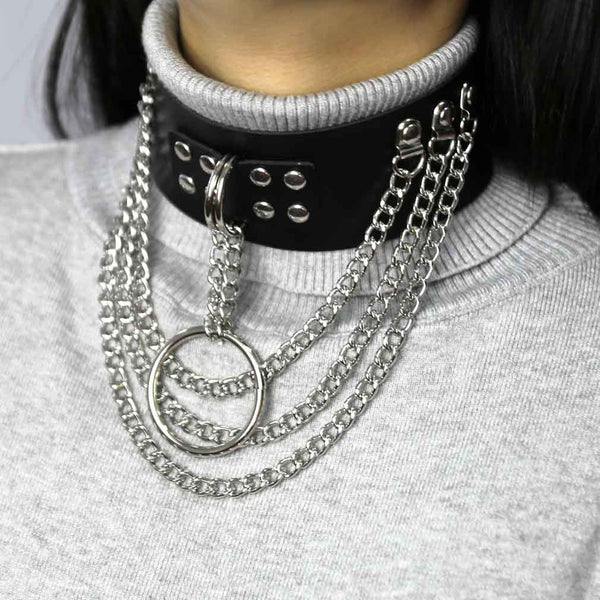 Punk PU necklace yc22815