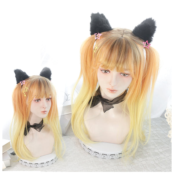 Harajuku Fashion Orange Yellow Gradient Wig yc23558
