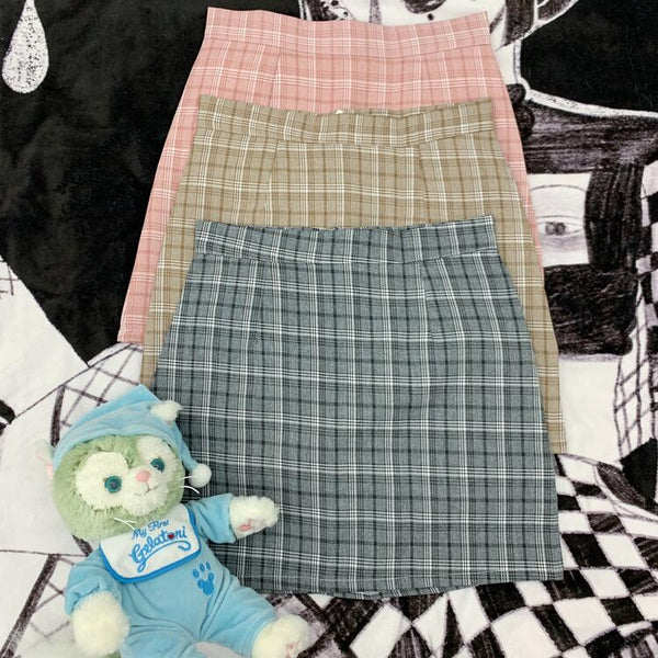 Fashion plaid skirt yc22958