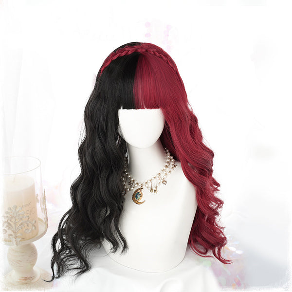 Lolita Harajuku Black Red Curly Wig YC24105