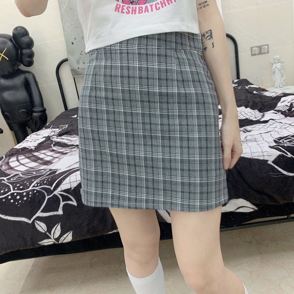 Fashion plaid skirt yc22958