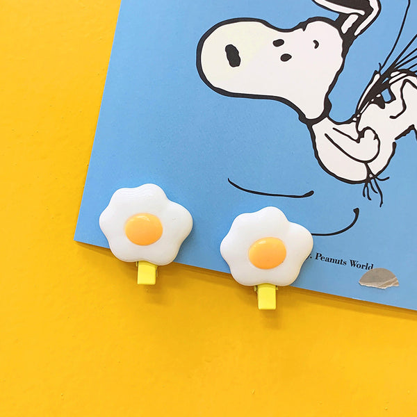 Cute style fried egg hair rope hair clip yc23335