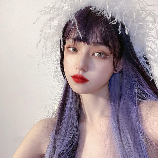 Fashion purple mixed color wig yc23480
