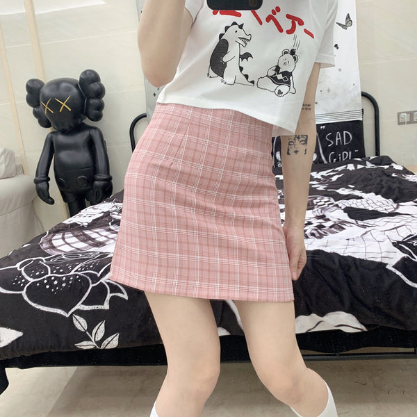 Fashion plaid skirt yc22958