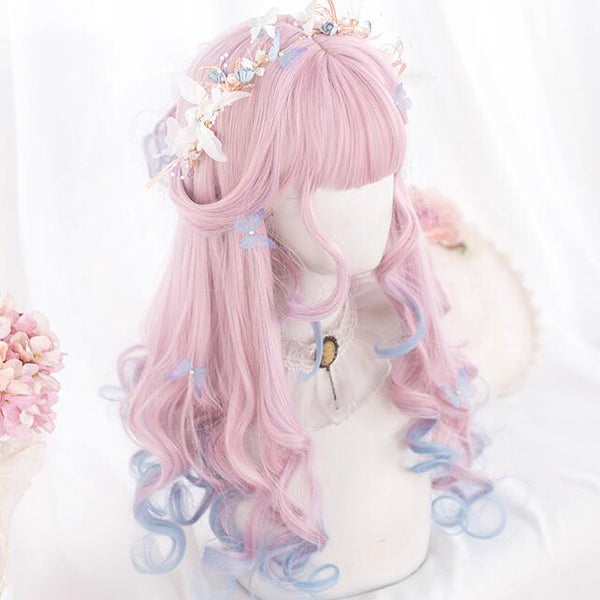 lolita style pink blue gradient wig yc23255