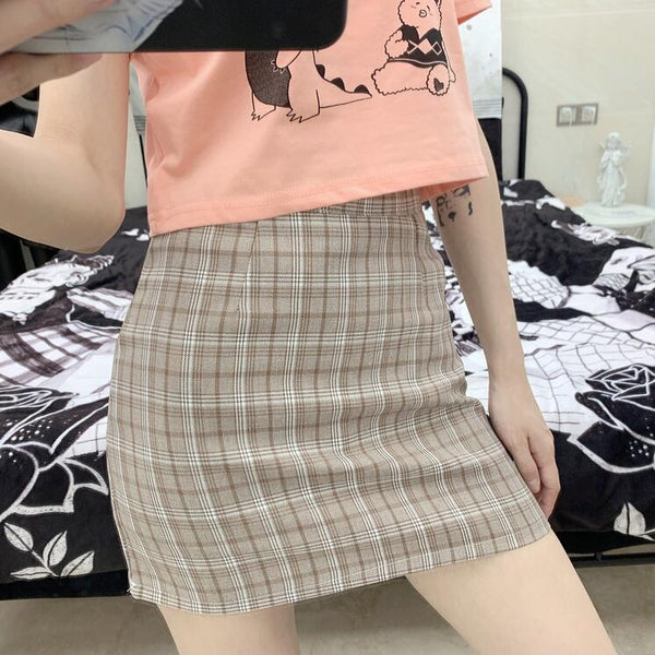 Fashion plaid skirt yc22958