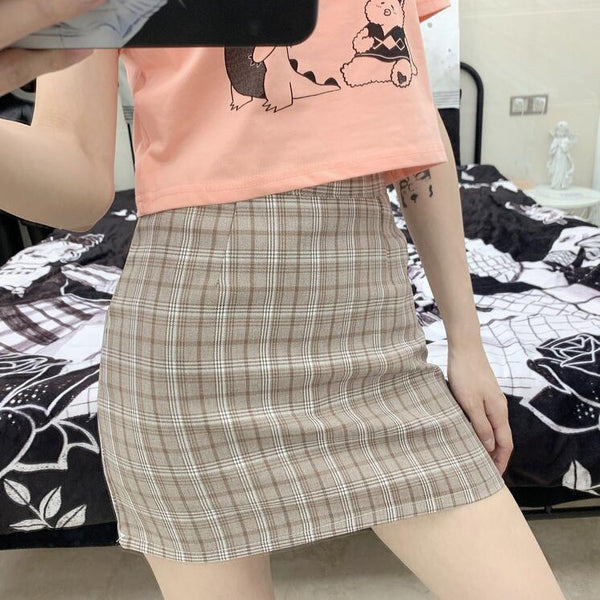 Fashion plaid skirt yc22958