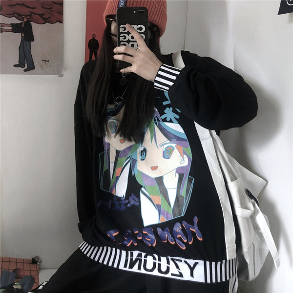 Fashion autumn anime print sweatshirt yc23546