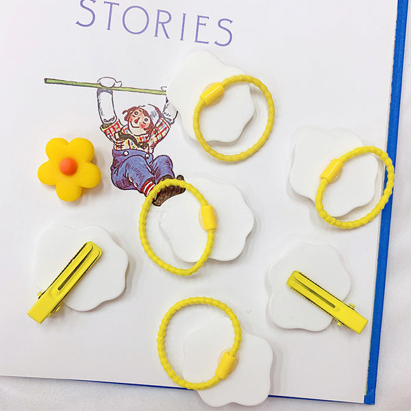 Cute style fried egg hair rope hair clip yc23335