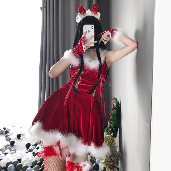 Sexy Halloween/Christmas cos maid outfit YC23717