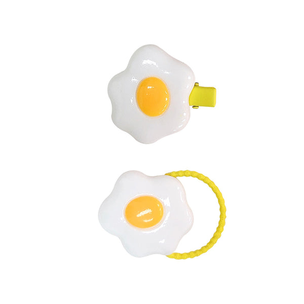 Cute style fried egg hair rope hair clip yc23335