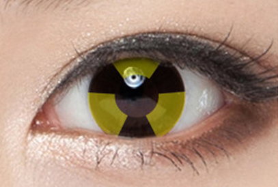 Black and yellow contact lenses (two pieces) YC21673