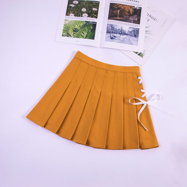 Plus size bow pleated skirt yc24726
