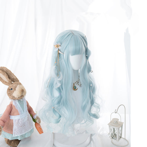 Lolita Blue Long Curly Wig yc50181