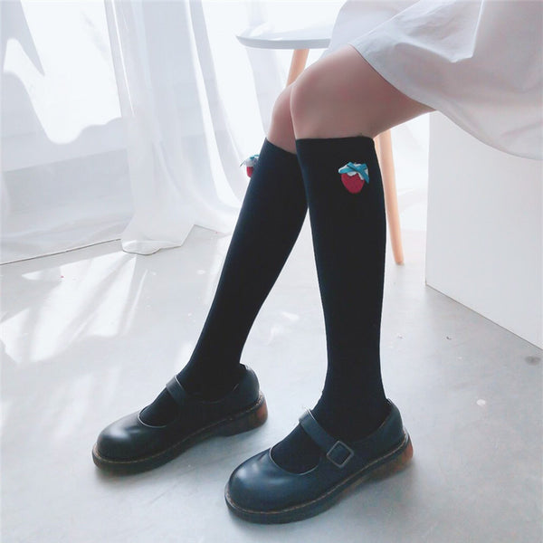 Lolita Japanese style strawberry socks yc23143