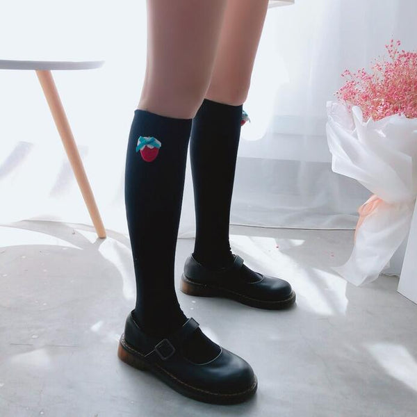 Lolita Japanese style strawberry socks yc23143