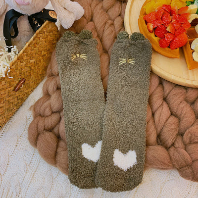 love cat plush cotton socks YC23993