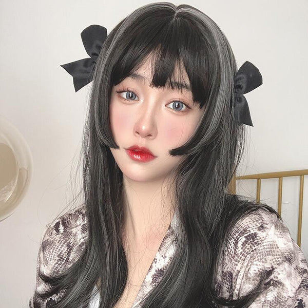lolita black&gray mixed color wig yc23723