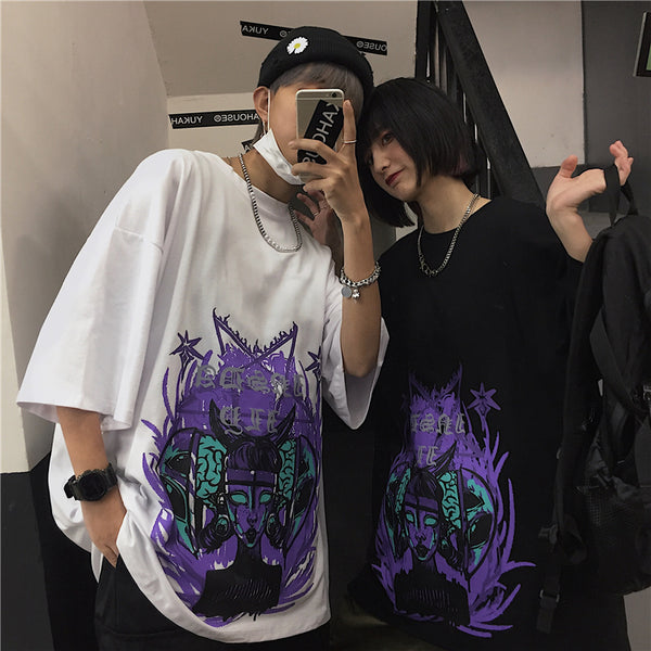 Harajuku style dark T-shirt yc23243