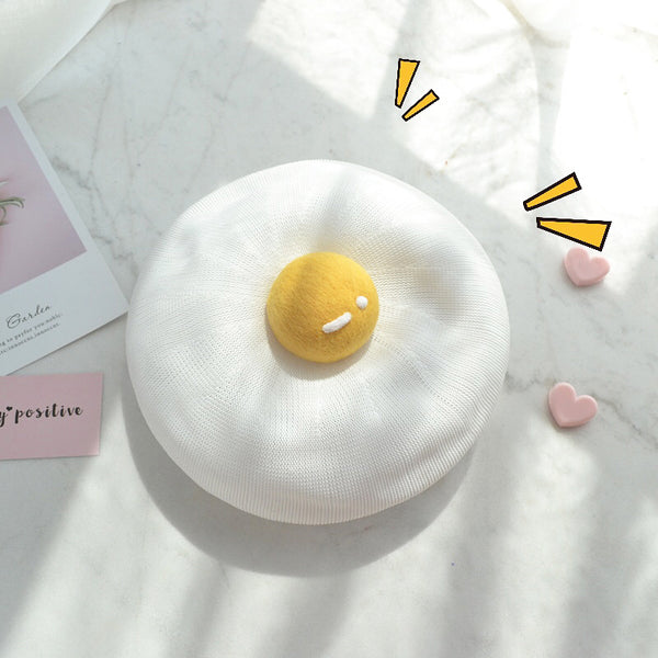 Cute fried egg beret yc23010