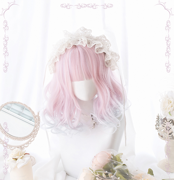 lolita pink white gradient wig yc20894