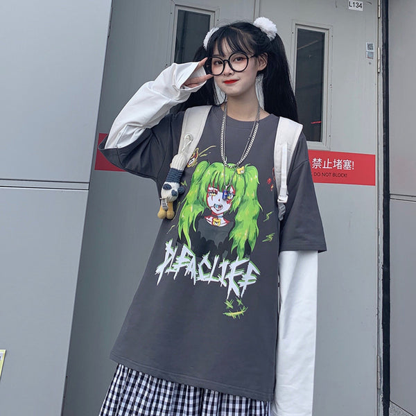 Cartoon girl long sleeve t-shirt YC23995