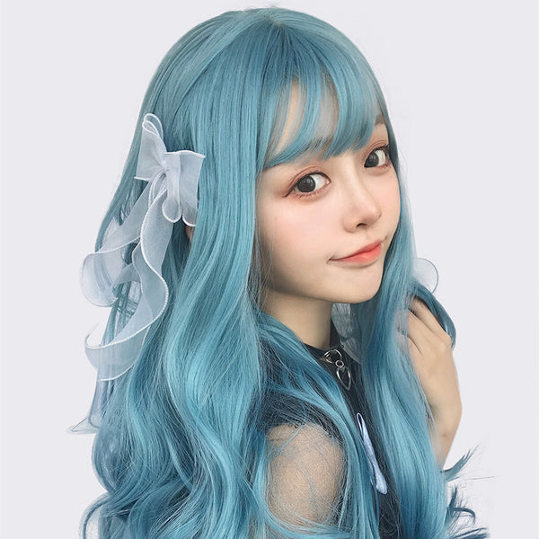 Fashion style blue curly wig yc23266