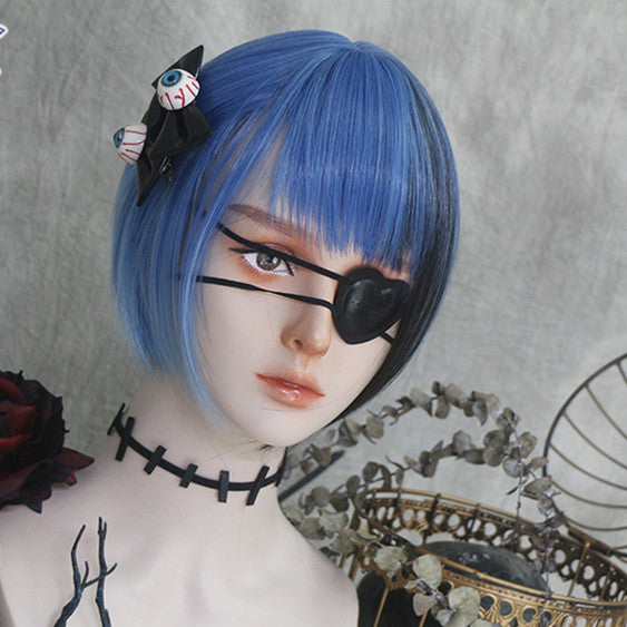 Harajuku black blue gradient wig YC24155