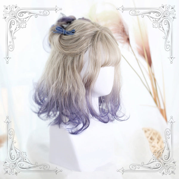 Lolita brown purple mixed color wig yc20817