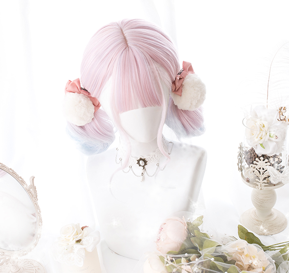 lolita pink white gradient wig yc20894